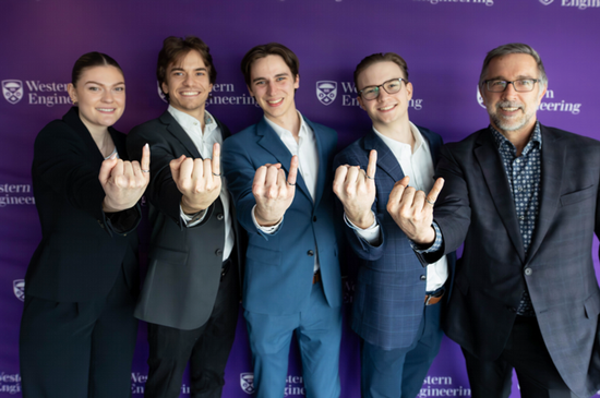 Capstone team with instructor